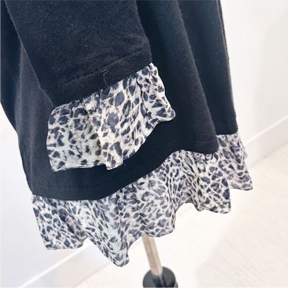 Kachel X Anthropologie | Cashmere Blend Leopard
Ruffle Hem Sweater Black 14 - Picture 8 of 13